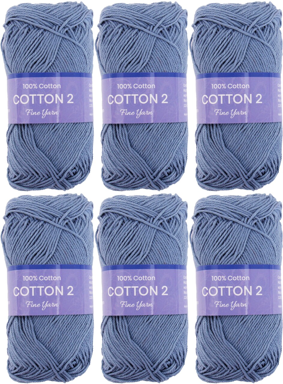 Threadart 100% Pure Cotton Crochet Yarn Size 2 | 50 gram Skeins |165 yds per Skein | Fine #2 | Singles, 3 Packs, & 6 Packs